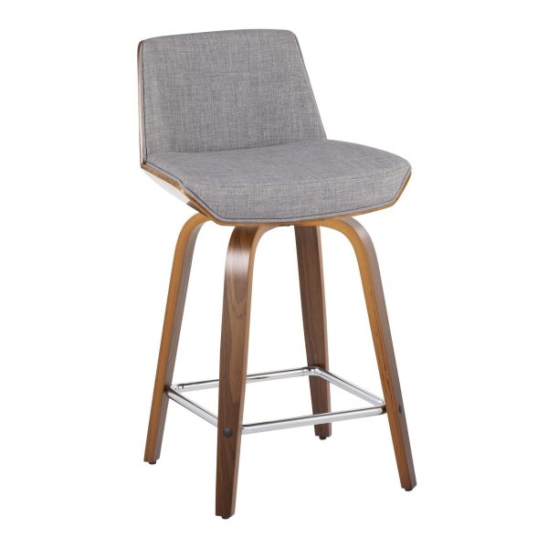 Corazza 24 Mid Century Modern Swivel Counter Stool Set of 2 5