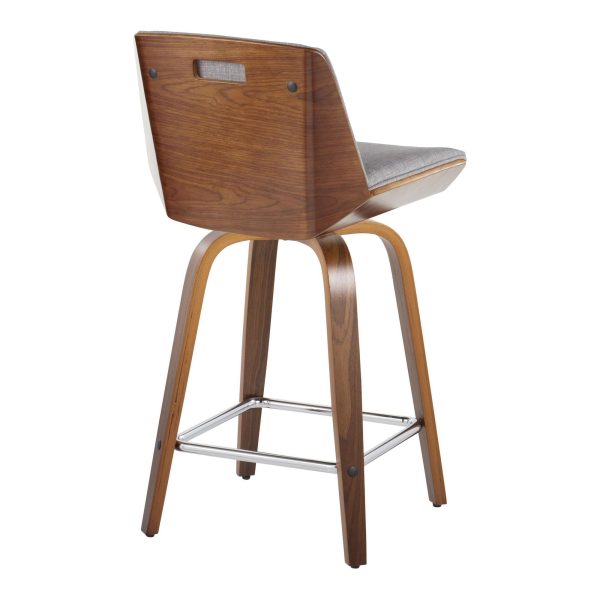 Corazza 24 Mid Century Modern Swivel Counter Stool Set of 2 7