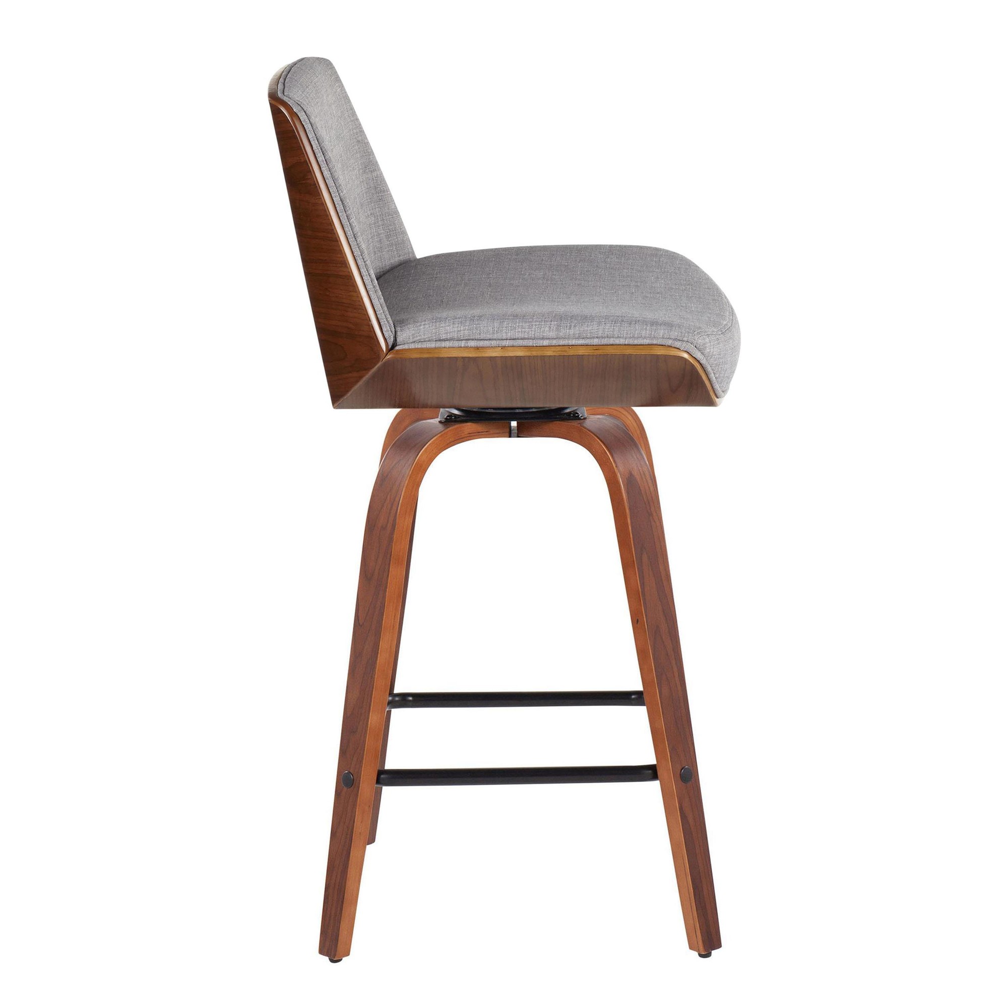 Corazza 26-Inch Light Grey Mid-Century Swivel Counter Stools (Set of 2) 5 Corazza 26-Inch Light Grey Mid-Century Swivel Counter Stools (Set of 2) - Image 5