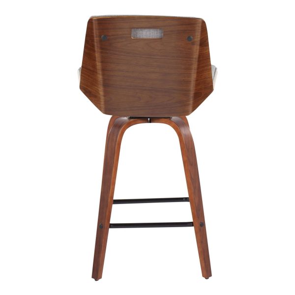 Corazza 26 Inch Light Grey Mid Century Swivel Counter Stools Set of 2 6