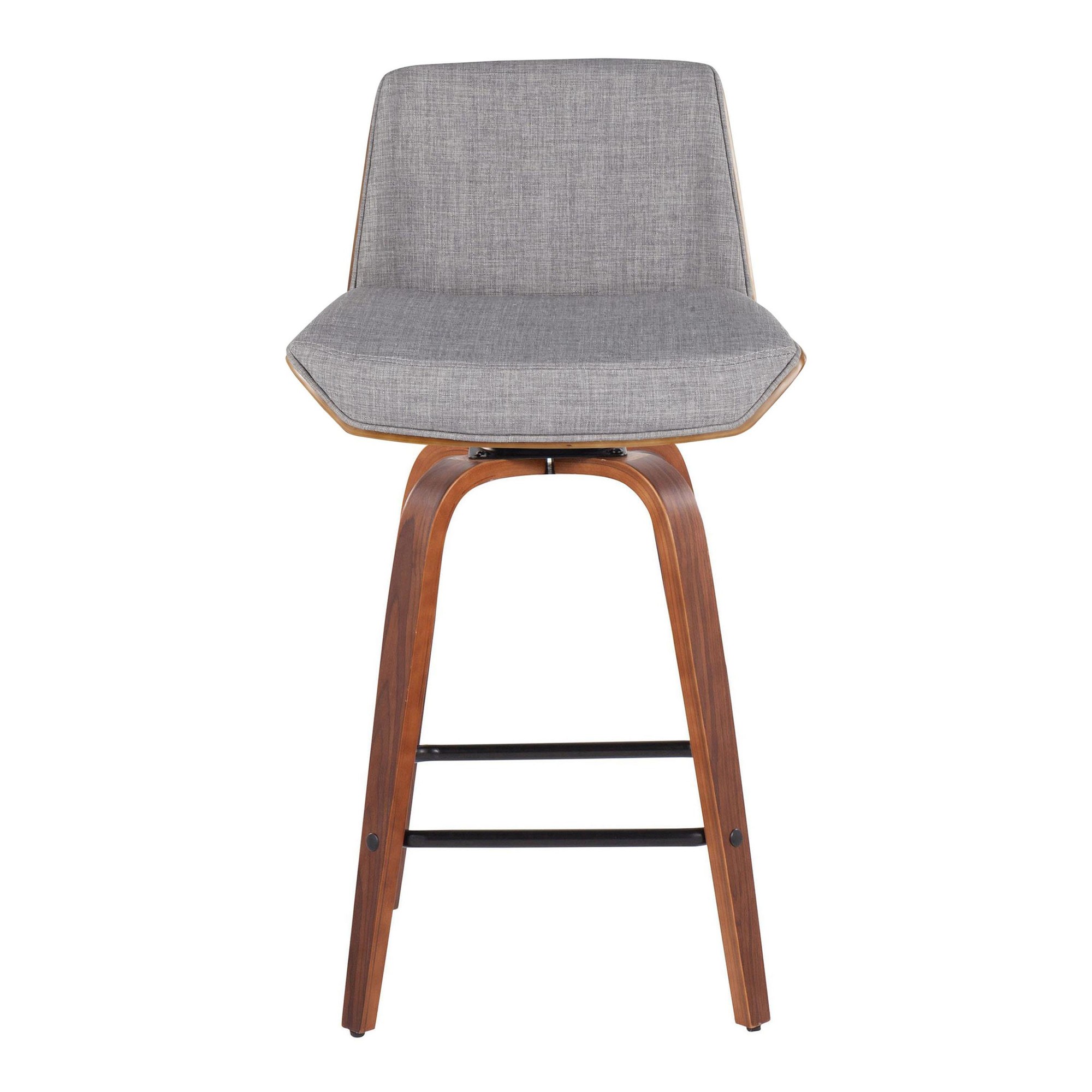 Corazza 26-Inch Light Grey Mid-Century Swivel Counter Stools (Set of 2) 8 Corazza 26-Inch Light Grey Mid-Century Swivel Counter Stools (Set of 2) - Image 8