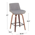 Corazza 26-Inch Light Grey Mid-Century Swivel Counter Stools (Set of 2) 19 Corazza 26-Inch Light Grey Mid-Century Swivel Counter Stools (Set of 2)
