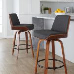 Corazza 26-Inch Mid-Century Modern Charcoal Swivel Counter Stools w/ Black Metal Footrest (Set of 2) 13 Corazza 26-Inch Mid-Century Modern Charcoal Swivel Counter Stools w/ Black Metal Footrest (Set of 2)
