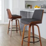 Corazza 26-Inch Mid-Century Modern Charcoal Swivel Counter Stools w/ Black Metal Footrest (Set of 2) 12 Corazza 26-Inch Mid-Century Modern Charcoal Swivel Counter Stools w/ Black Metal Footrest (Set of 2)