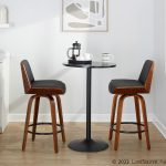 Corazza 26-Inch Mid-Century Modern Charcoal Swivel Counter Stools w/ Black Metal Footrest (Set of 2) 14 Corazza 26-Inch Mid-Century Modern Charcoal Swivel Counter Stools w/ Black Metal Footrest (Set of 2)