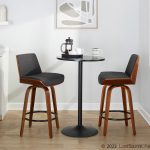 Corazza 26-Inch Mid-Century Modern Charcoal Swivel Counter Stools w/ Black Metal Footrest (Set of 2) 15 Corazza 26-Inch Mid-Century Modern Charcoal Swivel Counter Stools w/ Black Metal Footrest (Set of 2)
