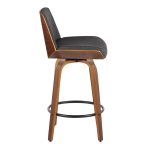 Corazza 26-Inch Mid-Century Modern Charcoal Swivel Counter Stools w/ Black Metal Footrest (Set of 2) 18 Corazza 26-Inch Mid-Century Modern Charcoal Swivel Counter Stools w/ Black Metal Footrest (Set of 2)