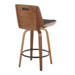 Corazza 26-Inch Mid-Century Modern Charcoal Swivel Counter Stools w/ Black Metal Footrest (Set of 2) 19 Corazza 26-Inch Mid-Century Modern Charcoal Swivel Counter Stools w/ Black Metal Footrest (Set of 2)