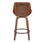 Corazza 26-Inch Mid-Century Modern Charcoal Swivel Counter Stools w/ Black Metal Footrest (Set of 2) 20 Corazza 26-Inch Mid-Century Modern Charcoal Swivel Counter Stools w/ Black Metal Footrest (Set of 2)
