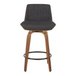 Corazza 26-Inch Mid-Century Modern Charcoal Swivel Counter Stools w/ Black Metal Footrest (Set of 2) 21 Corazza 26-Inch Mid-Century Modern Charcoal Swivel Counter Stools w/ Black Metal Footrest (Set of 2)
