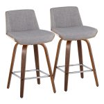 Corazza 26-Inch Mid-Century Modern Light Grey Swivel Counter Stools (Set of 2) 16 Corazza 26-Inch Mid-Century Modern Light Grey Swivel Counter Stools (Set of 2)