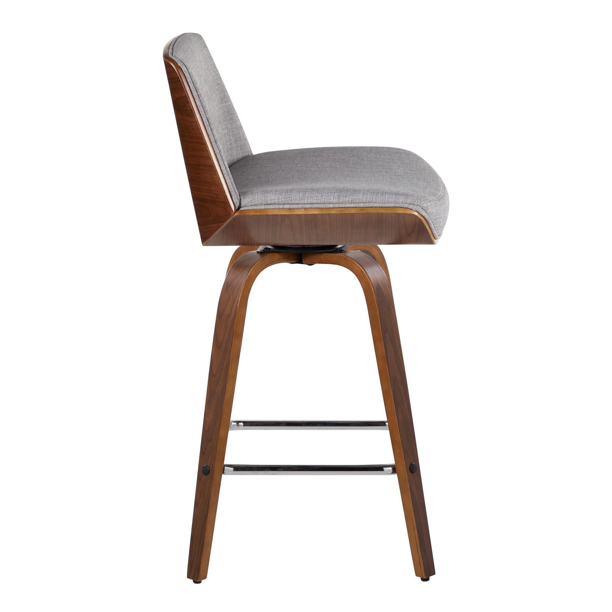 Corazza 26-Inch Mid-Century Modern Light Grey Swivel Counter Stools (Set of 2) 7 Corazza 26-Inch Mid-Century Modern Light Grey Swivel Counter Stools (Set of 2) - Image 7