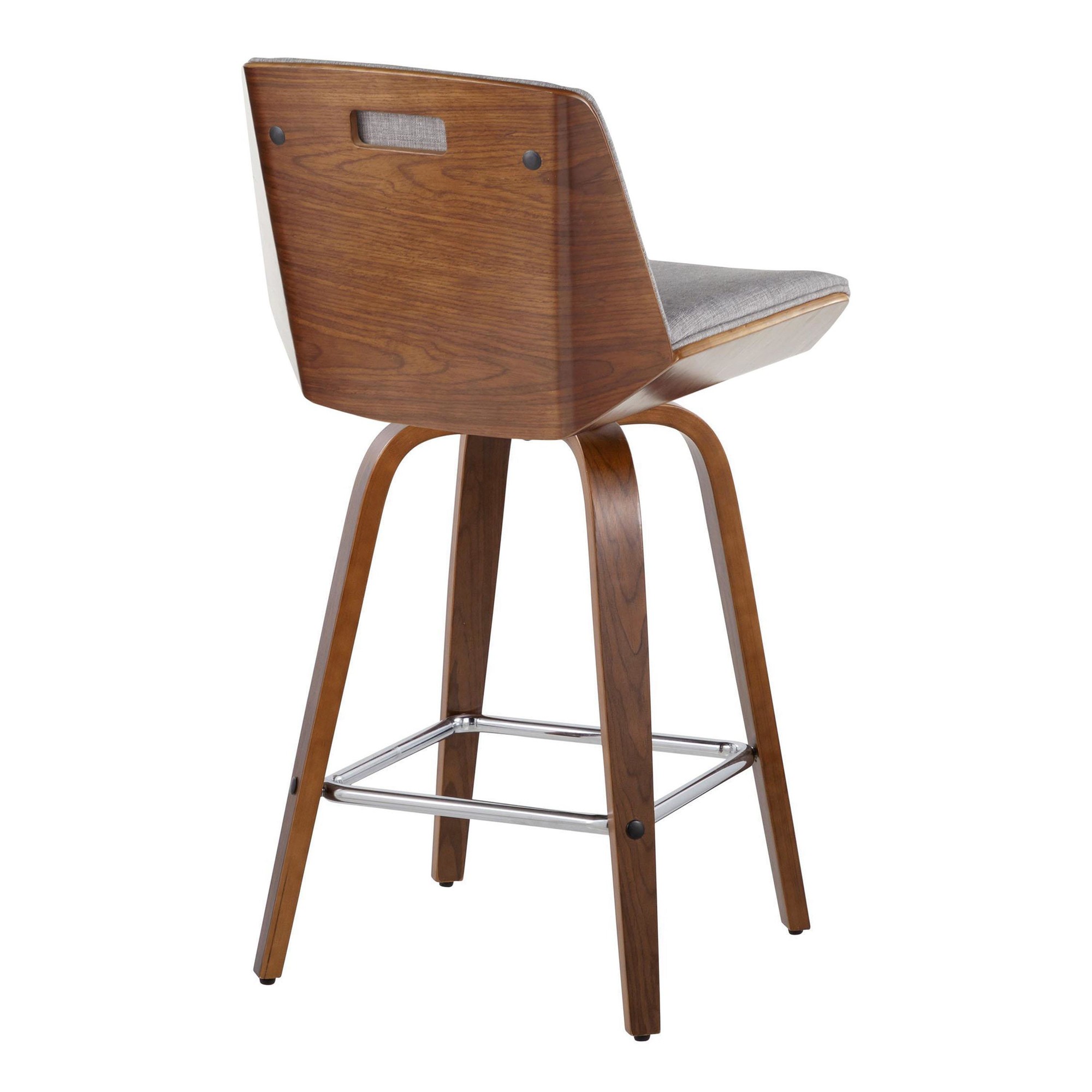 Corazza 26-Inch Mid-Century Modern Light Grey Swivel Counter Stools (Set of 2) 8 Corazza 26-Inch Mid-Century Modern Light Grey Swivel Counter Stools (Set of 2) - Image 8