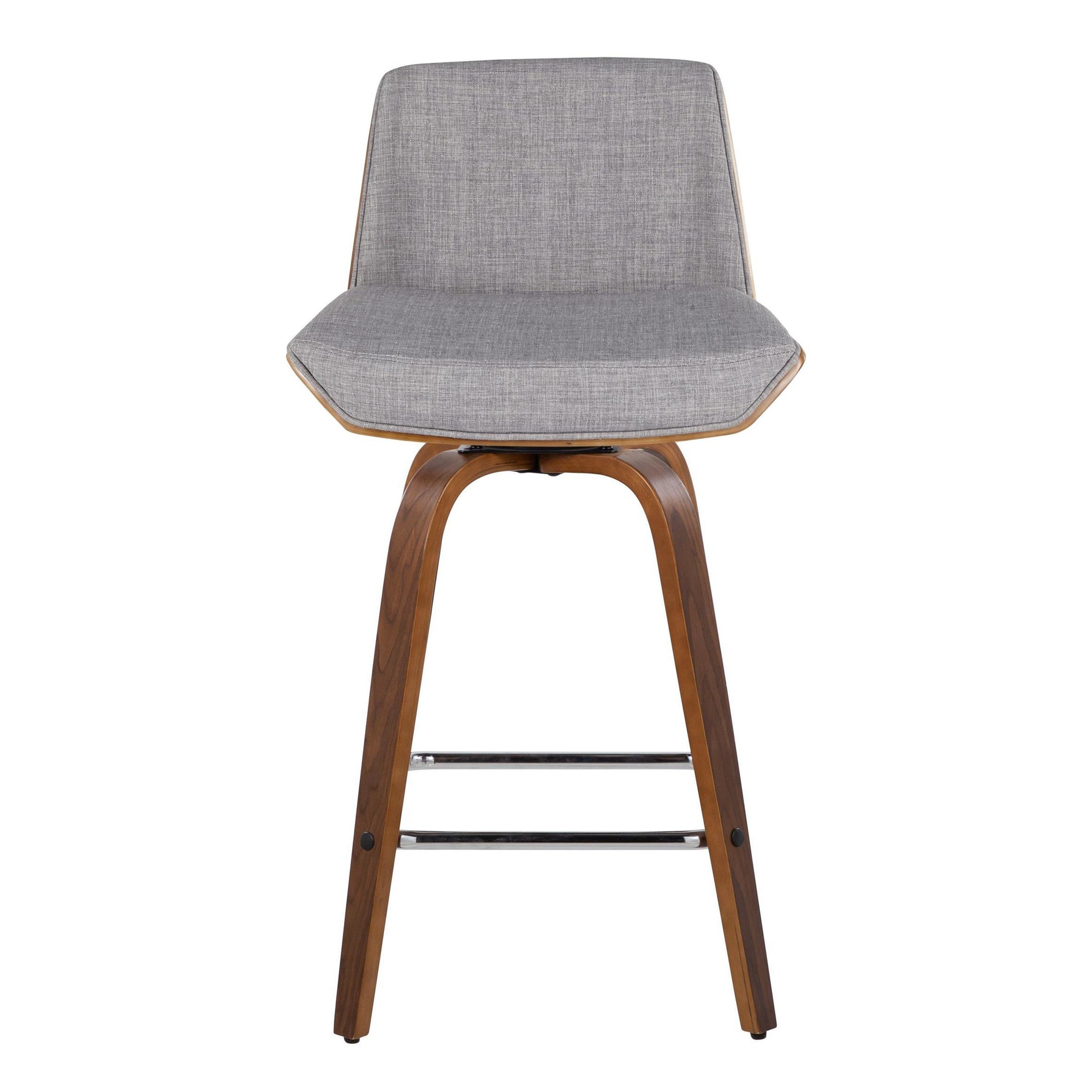 Corazza 26-Inch Mid-Century Modern Light Grey Swivel Counter Stools (Set of 2) 10 Corazza 26-Inch Mid-Century Modern Light Grey Swivel Counter Stools (Set of 2) - Image 10