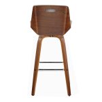 Corazza 30 Mid-Century Modern Swivel Barstool Walnut Light Grey (Set of 2) 21 Corazza 30 Mid-Century Modern Swivel Barstool Walnut Light Grey (Set of 2)