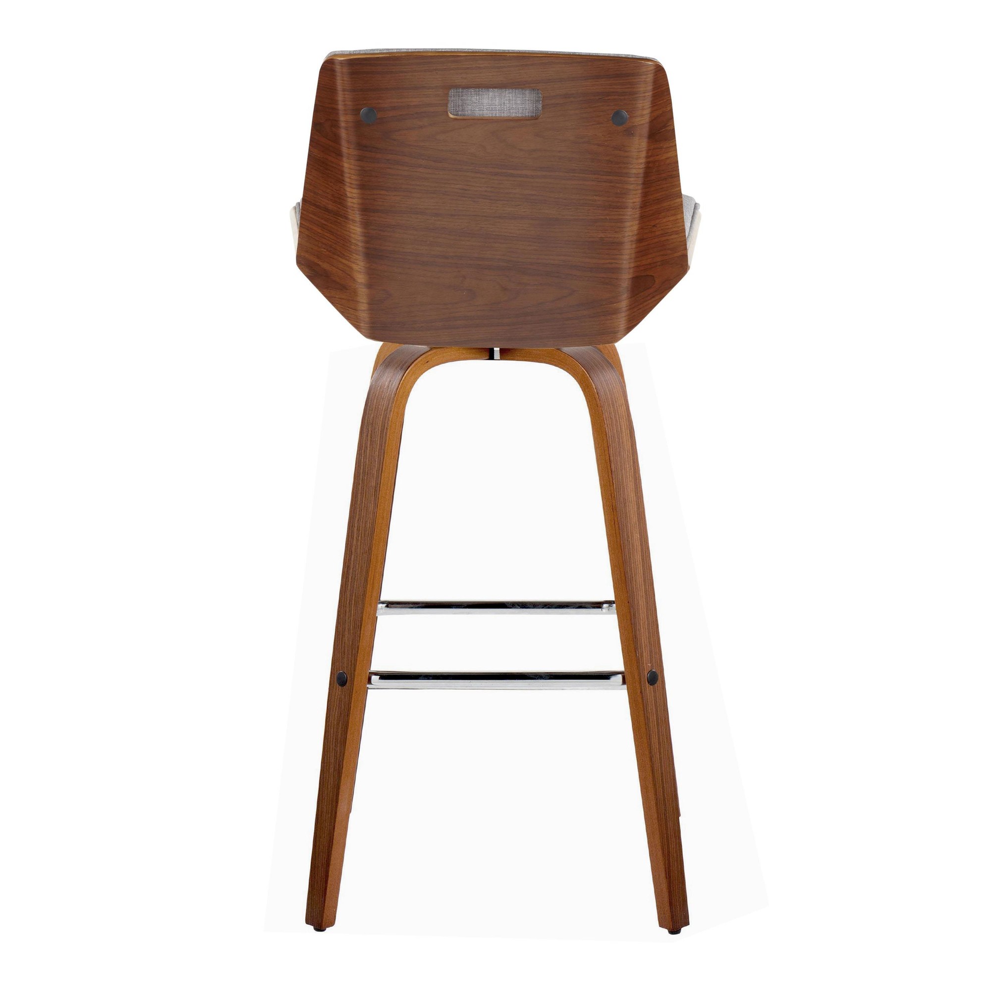 Corazza 30 Mid-Century Modern Swivel Barstool Walnut Light Grey (Set of 2) 9 Corazza 30 Mid-Century Modern Swivel Barstool Walnut Light Grey (Set of 2) - Image 9