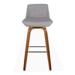 Corazza 30 Mid-Century Modern Swivel Barstool Walnut Light Grey (Set of 2) 22 Corazza 30 Mid-Century Modern Swivel Barstool Walnut Light Grey (Set of 2)