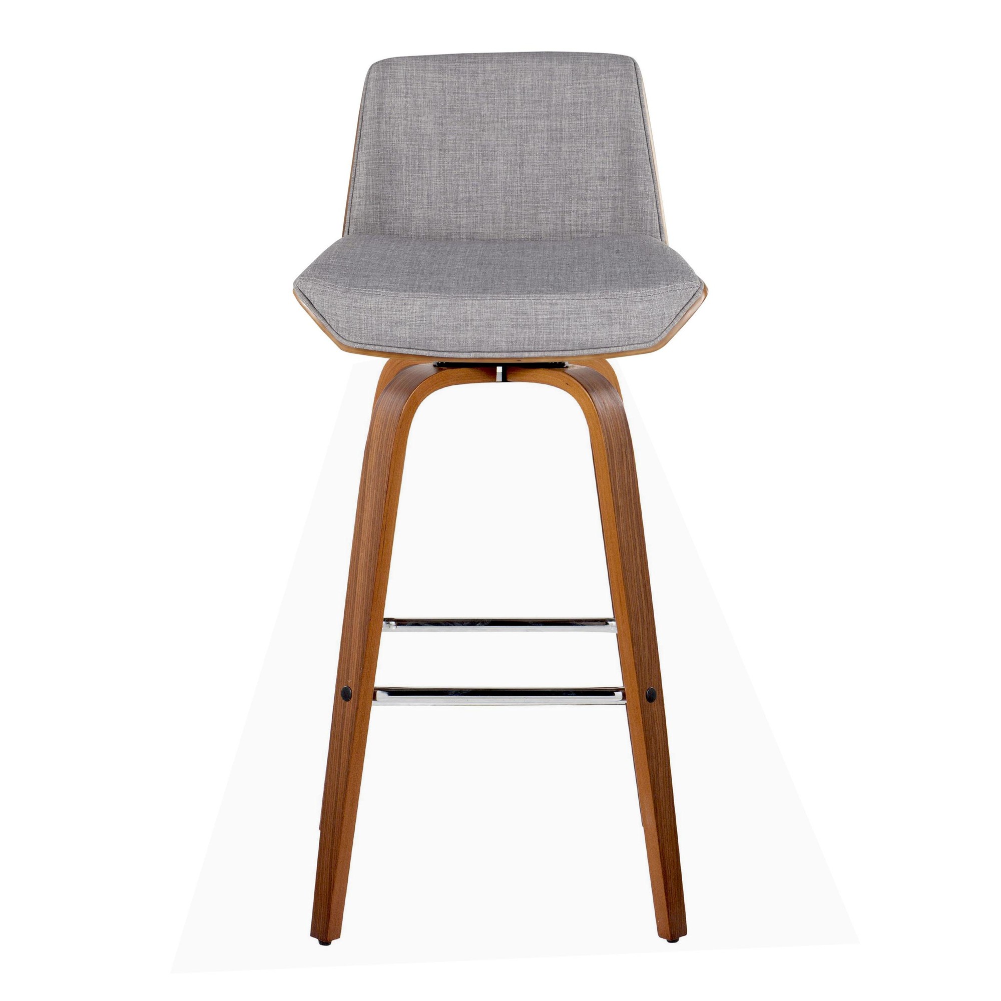 Corazza 30 Mid-Century Modern Swivel Barstool Walnut Light Grey (Set of 2) 10 Corazza 30 Mid-Century Modern Swivel Barstool Walnut Light Grey (Set of 2) - Image 10