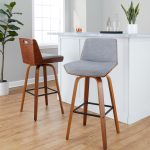 Corazza 30 Mid-Century Modern Walnut and Grey Barstool (Set of 2) 13 Corazza 30 Mid-Century Modern Walnut and Grey Barstool (Set of 2)