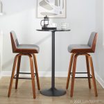Corazza 30 Mid-Century Modern Walnut and Grey Barstool (Set of 2) 15 Corazza 30 Mid-Century Modern Walnut and Grey Barstool (Set of 2)