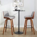 Corazza 30 Mid-Century Modern Walnut and Grey Barstool (Set of 2) 16 Corazza 30 Mid-Century Modern Walnut and Grey Barstool (Set of 2)