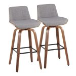 Corazza 30 Mid-Century Modern Walnut and Grey Barstool (Set of 2) 17 Corazza 30 Mid-Century Modern Walnut and Grey Barstool (Set of 2)