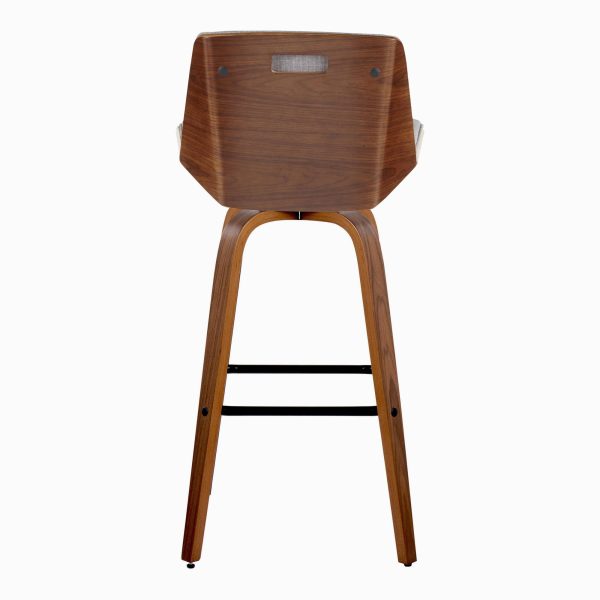 Corazza 30 Mid Century Modern Walnut and Grey Barstool Set of 2 8