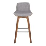 Corazza 30 Mid-Century Modern Walnut and Grey Barstool (Set of 2) 22 Corazza 30 Mid-Century Modern Walnut and Grey Barstool (Set of 2)