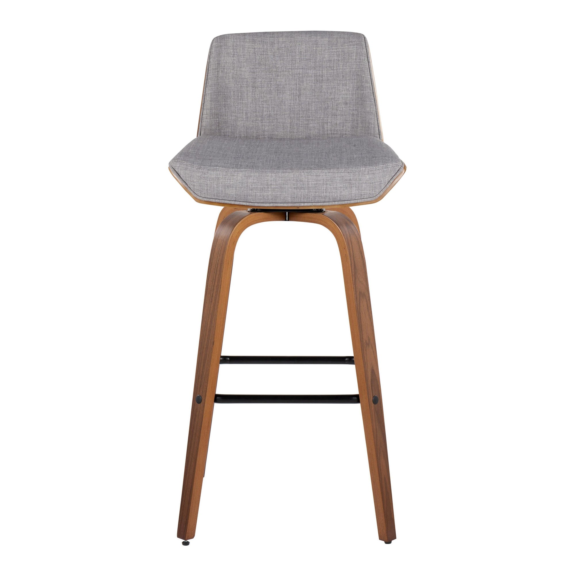 Corazza 30 Mid-Century Modern Walnut and Grey Barstool (Set of 2) 10 Corazza 30 Mid-Century Modern Walnut and Grey Barstool (Set of 2) - Image 10