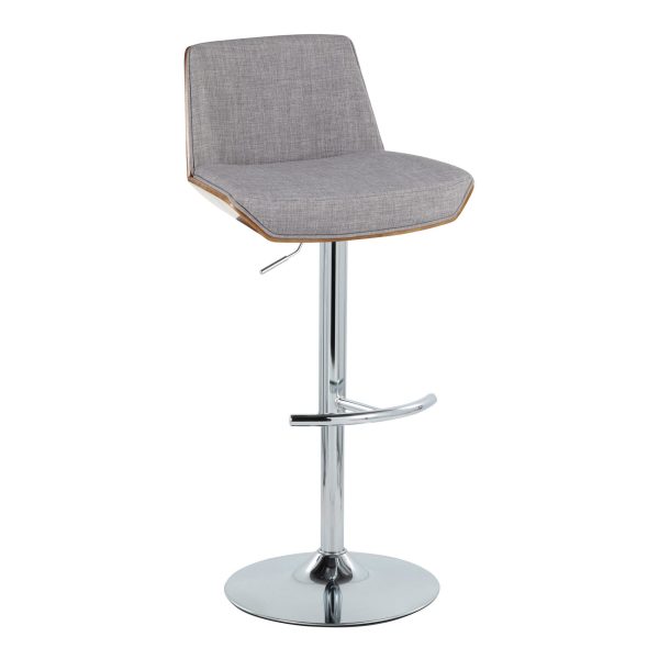 Corazza Light Grey Mid Century Modern Swivel Barstool Set of 2 4