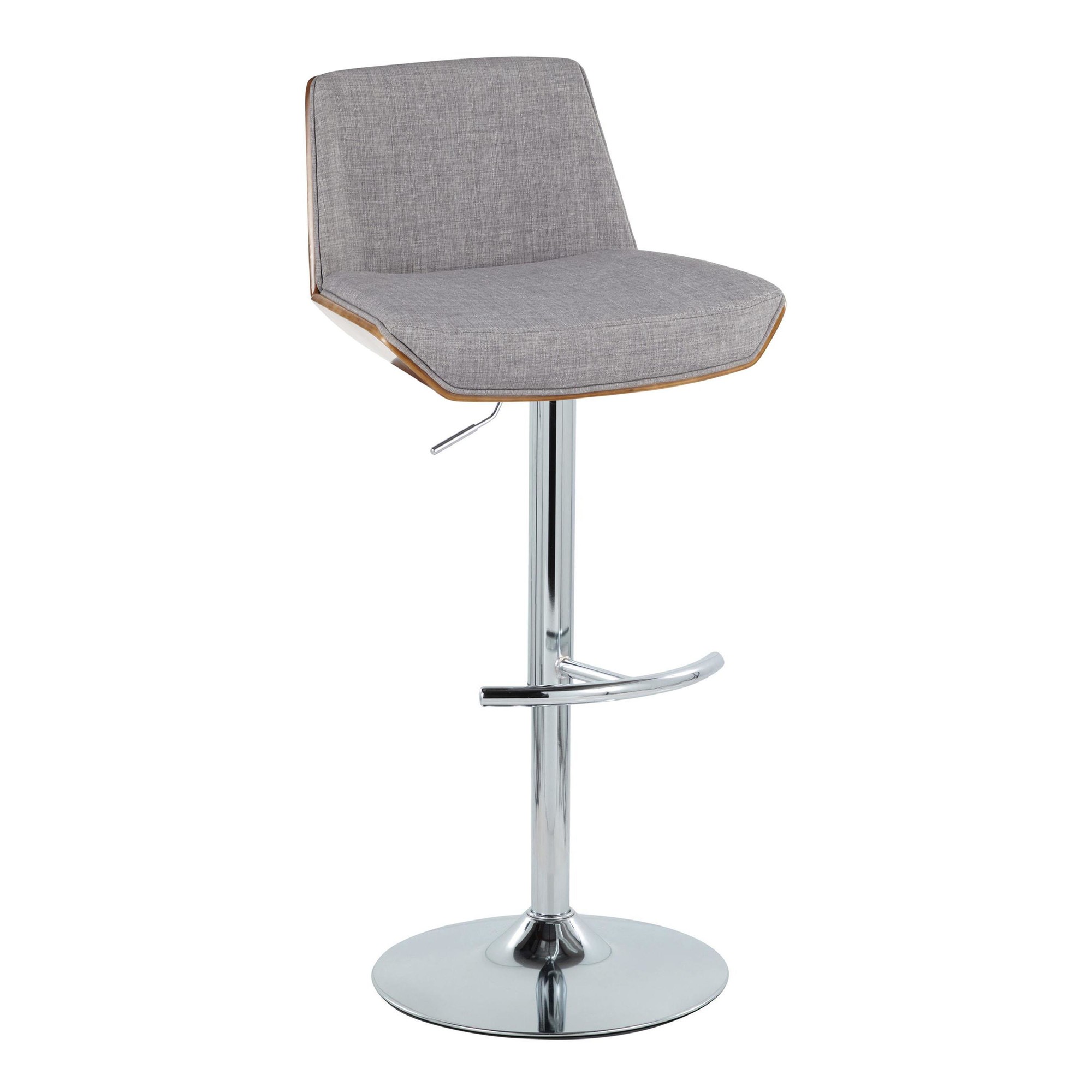 Corazza Light Grey Mid-Century Modern Swivel Barstool (Set of 2) 5 Corazza Light Grey Mid-Century Modern Swivel Barstool (Set of 2) - Image 5