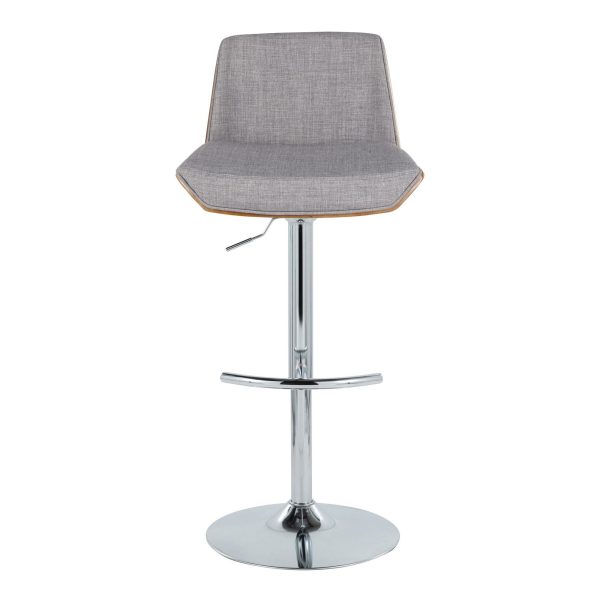 Corazza Light Grey Mid Century Modern Swivel Barstool Set of 2 8