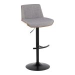 Corazza Mid-Century Modern Swivel Barstool Black/Walnut/Grey (Set of 2) 16 Corazza Mid-Century Modern Swivel Barstool Black/Walnut/Grey (Set of 2)