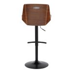 Corazza Mid-Century Modern Swivel Barstool Black/Walnut/Grey (Set of 2) 19 Corazza Mid-Century Modern Swivel Barstool Black/Walnut/Grey (Set of 2)