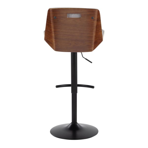 Corazza Mid Century Modern Swivel Barstool BlackWalnutGrey Set of 2 7
