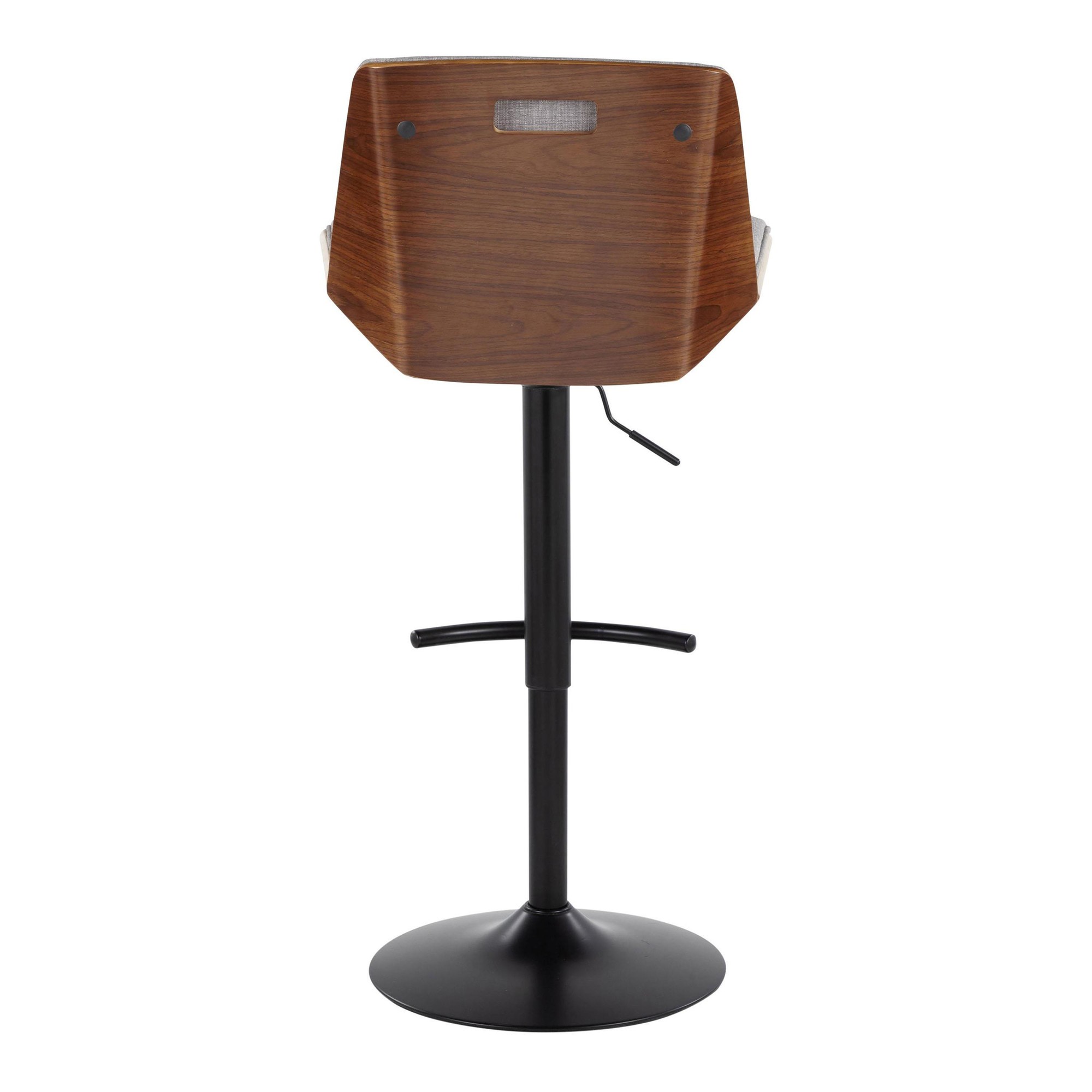 Corazza Mid-Century Modern Swivel Barstool Black/Walnut/Grey (Set of 2) 8 Corazza Mid-Century Modern Swivel Barstool Black/Walnut/Grey (Set of 2) - Image 8