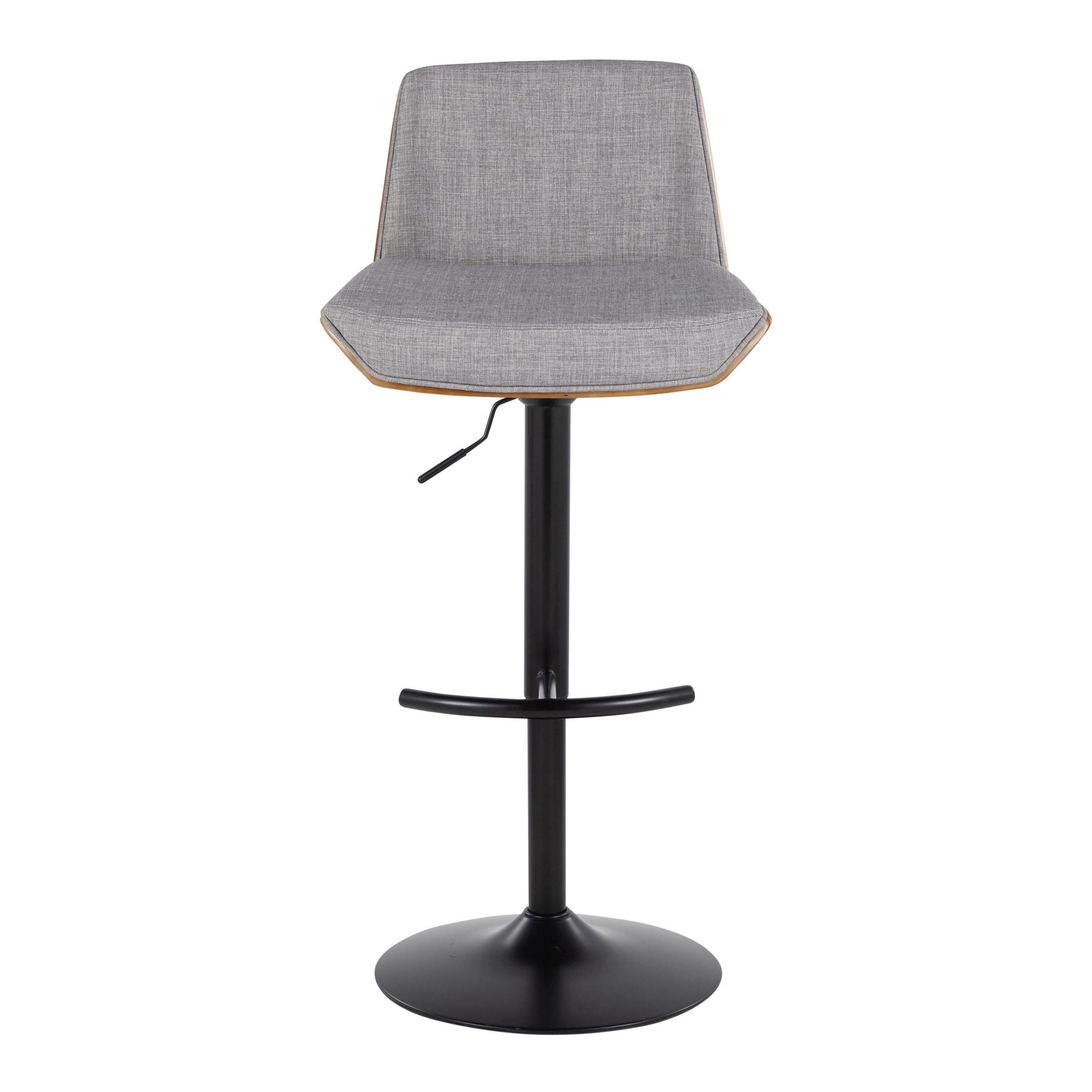 Corazza Mid-Century Modern Swivel Barstool Black/Walnut/Grey (Set of 2) 9 Corazza Mid-Century Modern Swivel Barstool Black/Walnut/Grey (Set of 2) - Image 9
