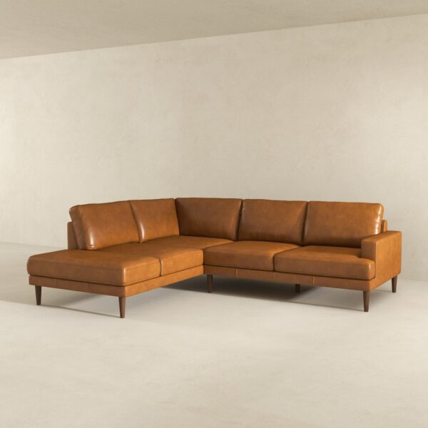 CorbinLeft FacingTanLeatherSectionalSofa 2
