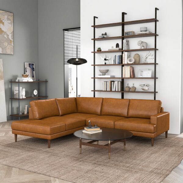 CorbinLeft FacingTanLeatherSectionalSofa 4