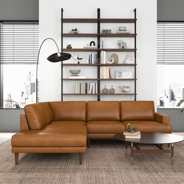CorbinLeft FacingTanLeatherSectionalSofa 5