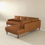 Right-Facing Tan Leather Sectional Sofa with Modern Design 10 Right-Facing Tan Leather Sectional Sofa with Modern Design