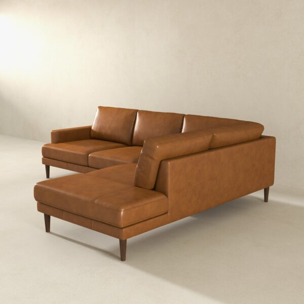 CorbinRight FacingTanLeatherSectionalSofa 3