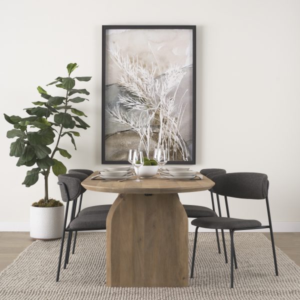 Corey Dining Chair w Gray Fabric Matte Black Metal 1