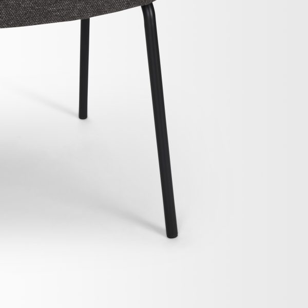 Corey Dining Chair w Gray Fabric Matte Black Metal 10