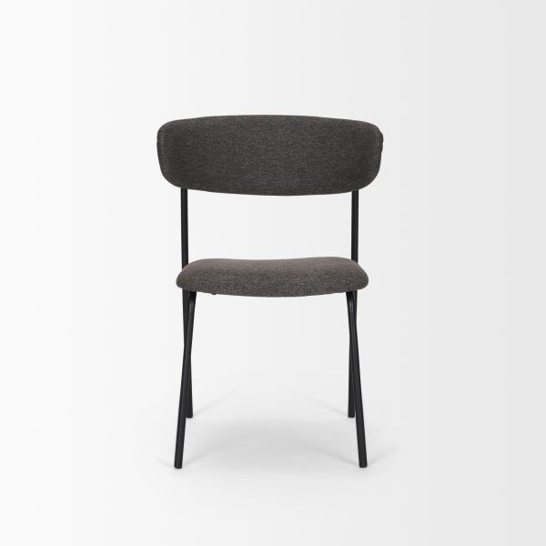 Corey Dining Chair w Gray Fabric Matte Black Metal 3