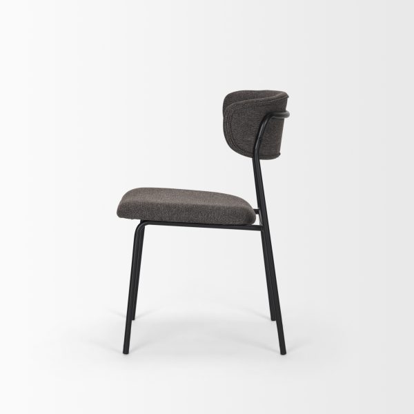 Corey Dining Chair w Gray Fabric Matte Black Metal 4