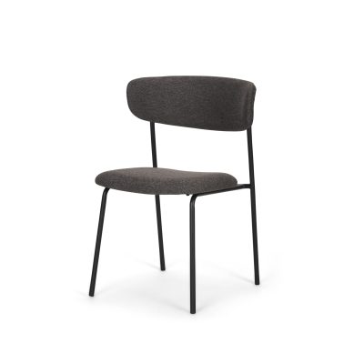 Corey Dining Chair w/ Gray Fabric & Matte Black Metal