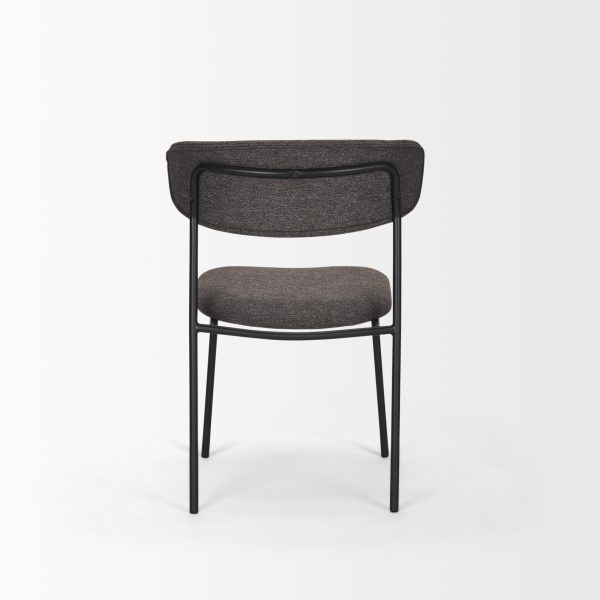 Corey Dining Chair w Gray Fabric Matte Black Metal 5