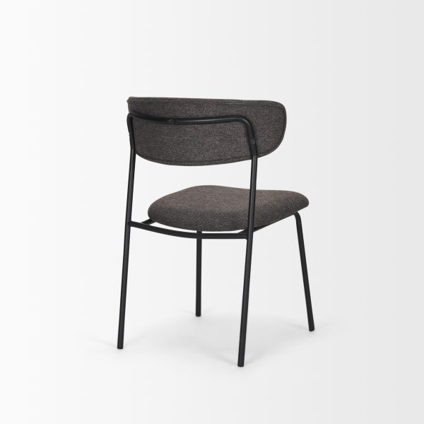 Corey Dining Chair w Gray Fabric Matte Black Metal 6