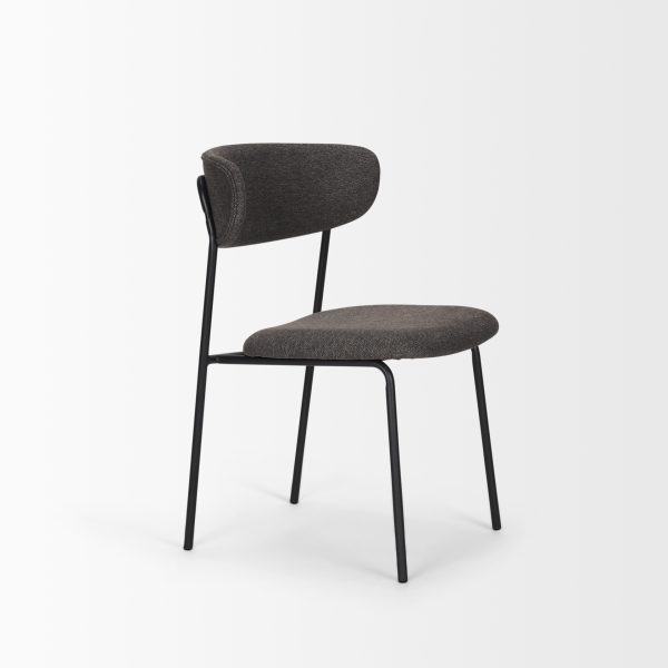 Corey Dining Chair w Gray Fabric Matte Black Metal 7